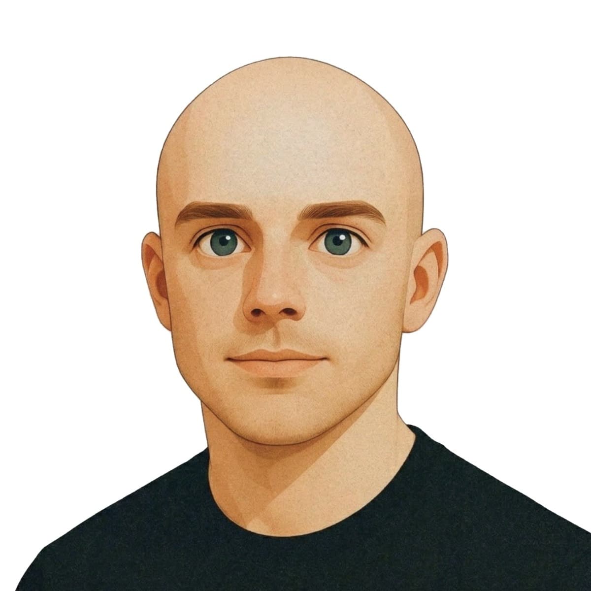 Illustrated portrait of Adam Fry-Pierce